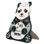 Manipulačná doska / Activity board Panda so stojanom – sivá - 71 × 61cm
